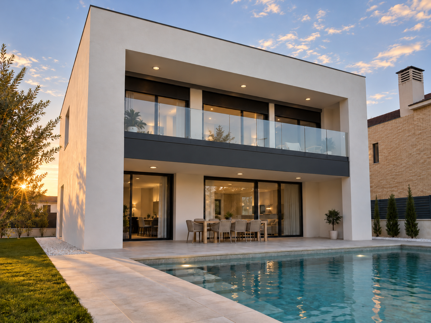 Casa MARCO, vivienda de dos plantas con terraza, porche y piscina
